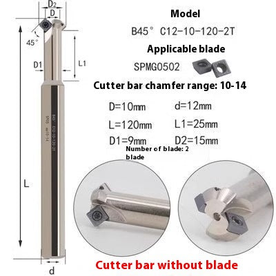6037 45 degree inside and outside positive and negative chamfering cutter CNC rounding chamfering cutter SD SPK upper and lower bore reverse pull chamfering cutter bar Shandong Denso Pricision Tools Co.,Ltd.